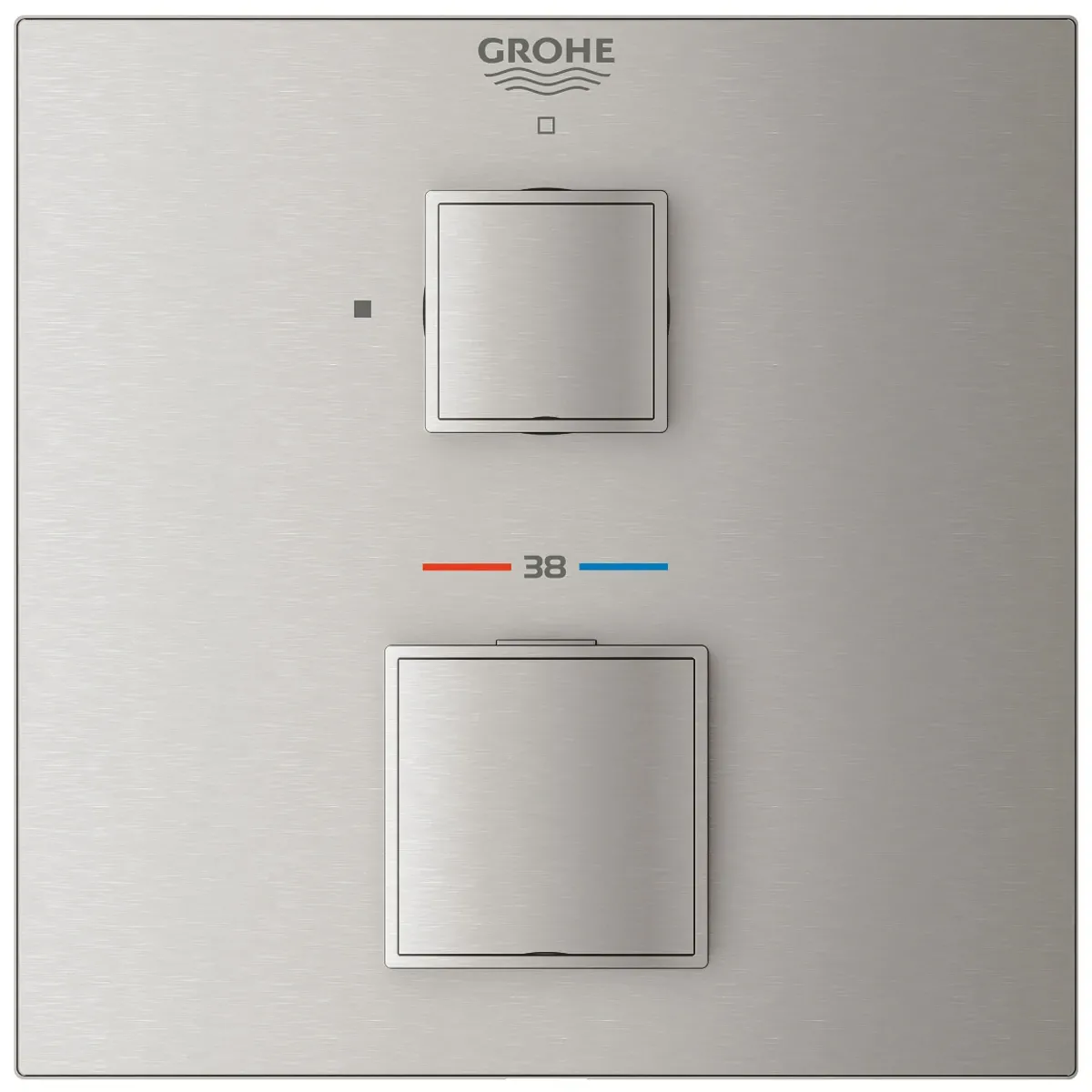 Смеситель скрытого монтажа для душа Grohe Grohtherm Cube с термостатом, на 1 выход, суперсталь (24153DC0) Фото - 1