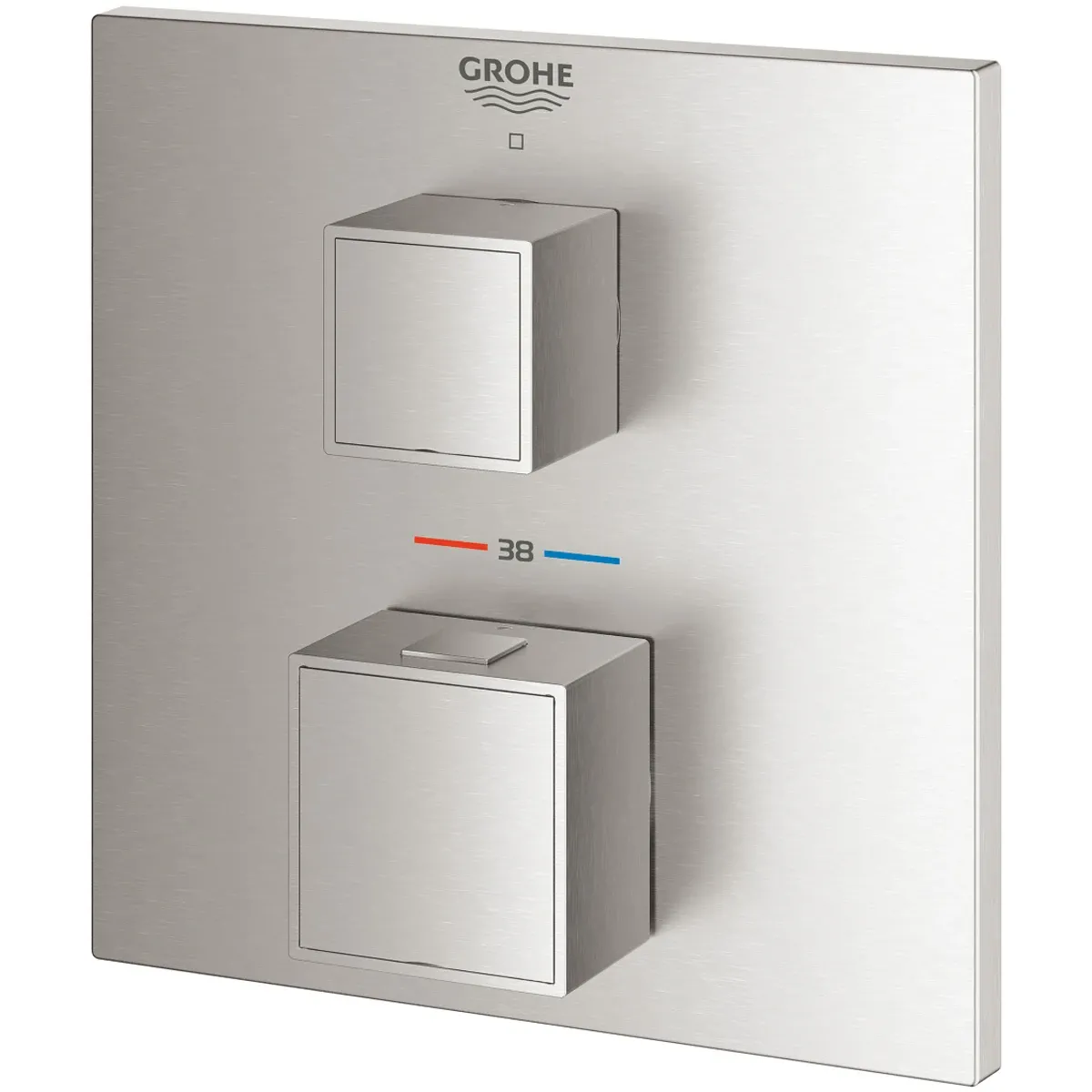 Смеситель скрытого монтажа для душа Grohe Grohtherm Cube с термостатом, на 1 выход, суперсталь (24153DC0) Фото - 2