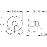 Змішувач для душу прихованого монтажу Grohe Essence New графіт (24168AL1) Фото - 3