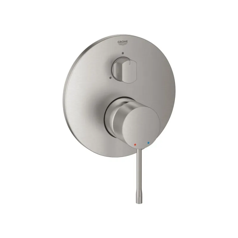 Смеситель однорычажный Grohe Essence с трехходовым переключателем, supersteel (24169DC1)