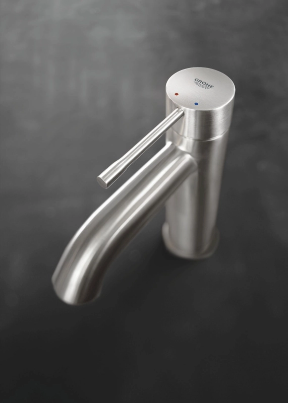 Смеситель для умывальника Grohe Essence, латунь с донным клапаном DN 15 размер S, сталь (24171DC1) Фото - 2