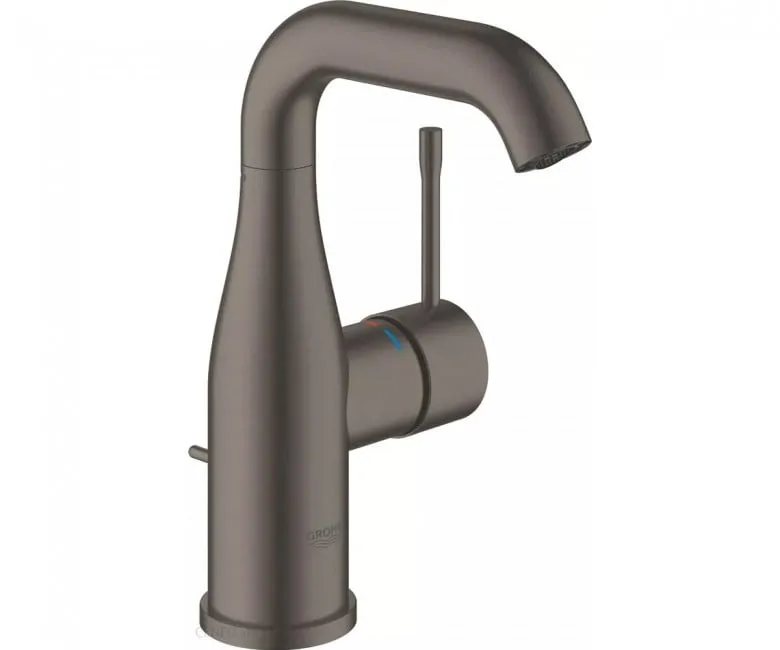 Змішувач для умивальника Grohe з донним клапаном Essence, brushed hard graphite (24173AL1)