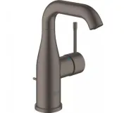 Змішувач для умивальника Grohe з донним клапаном Essence, brushed hard graphite (24173AL1)