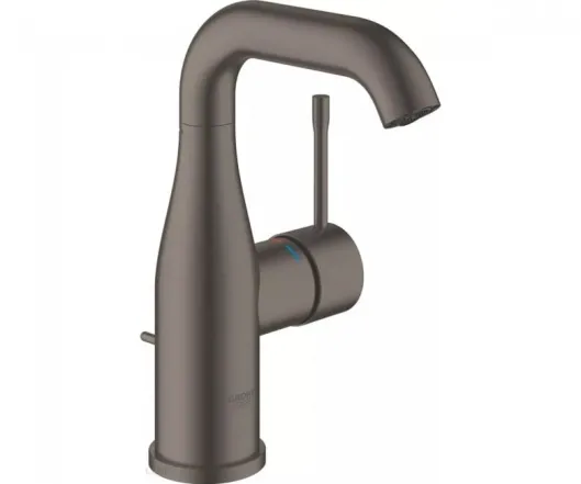 Смеситель для умывальника Grohe с донным клапаном Essence, brushed hard graphite (24173AL1)