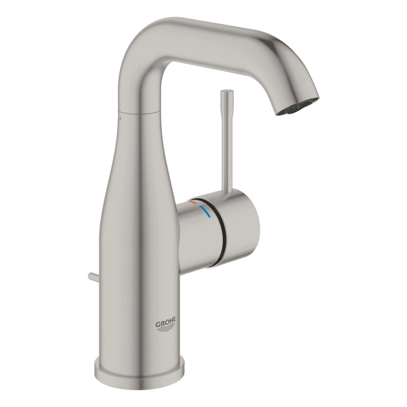 Смеситель для умывальника Grohe с донным клапаном Essence, supersteel (24173DC1)