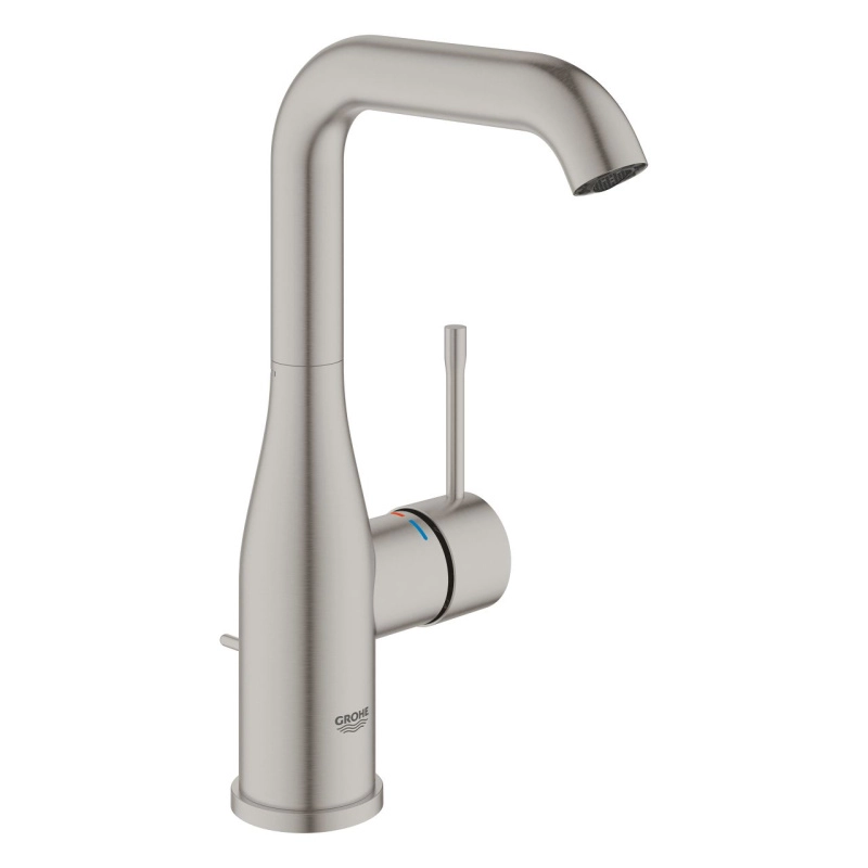 Змішувач для умивальника Grohe Essence New L-Size з донним клапаном, supersteel (24174DC1)
