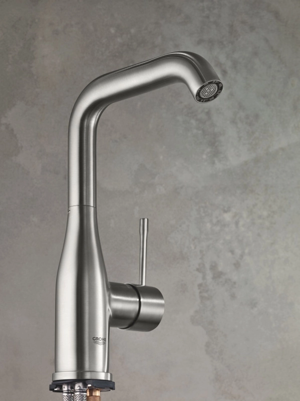 Змішувач для умивальника Grohe Essence New L-Size з донним клапаном, supersteel (24174DC1) Фото - 2