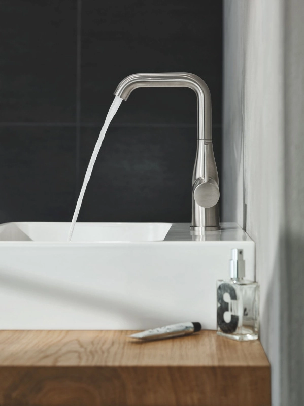 Змішувач для умивальника Grohe Essence New L-Size з донним клапаном, supersteel (24174DC1) Фото - 3
