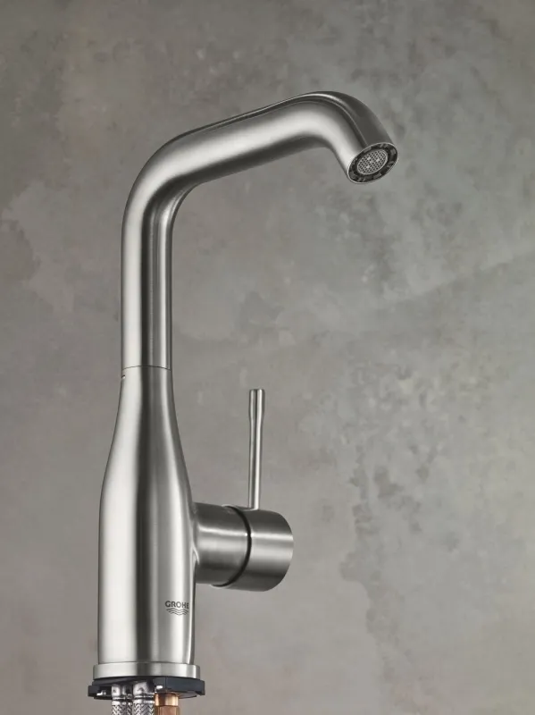Смеситель для умывальника Grohe Essence New L-Size с донным клапаном, supersteel (24174DC1) Фото - 2