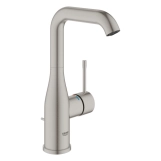 Змішувач для умивальника Grohe Essence New L-Size з донним клапаном, supersteel (24174DC1)