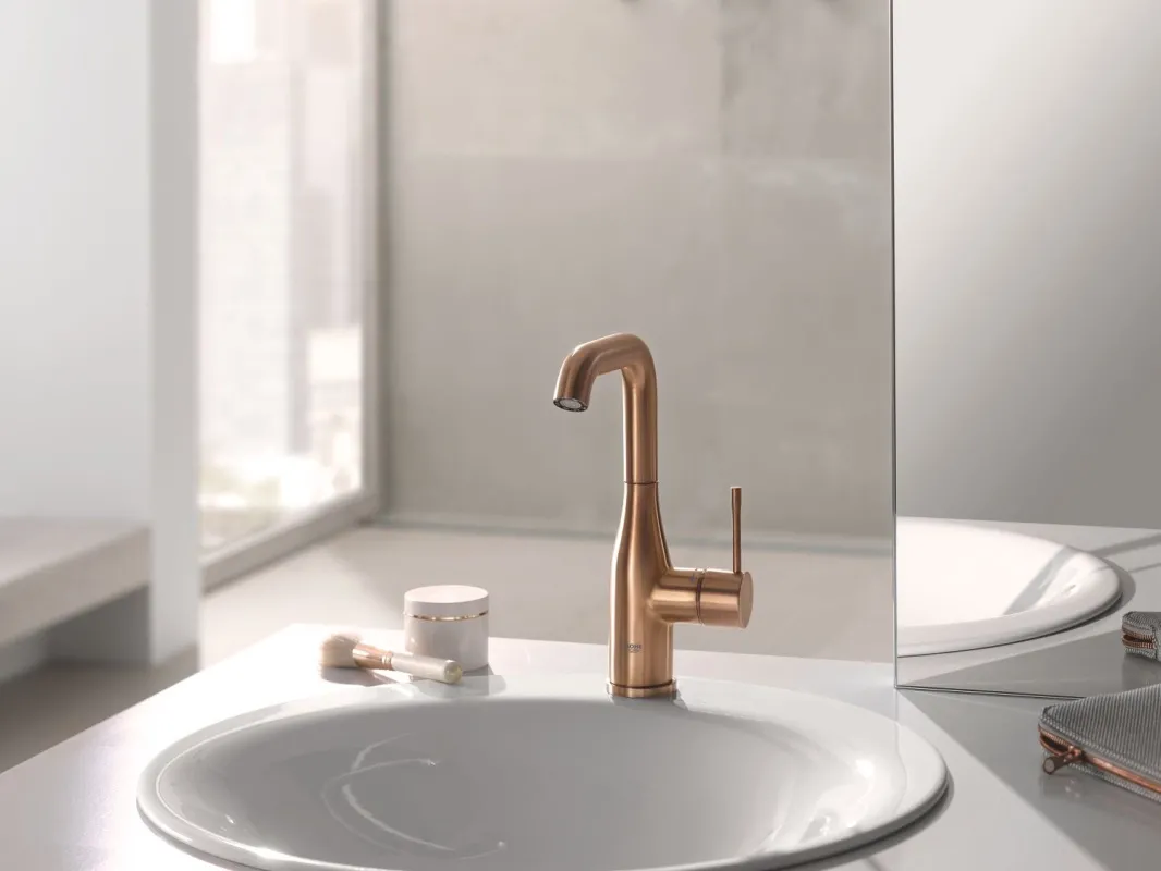 Змішувач для умивальника Grohe Essence New L-Size з донним клапаном, brushed warm sunset (24174DL1) Фото - 3
