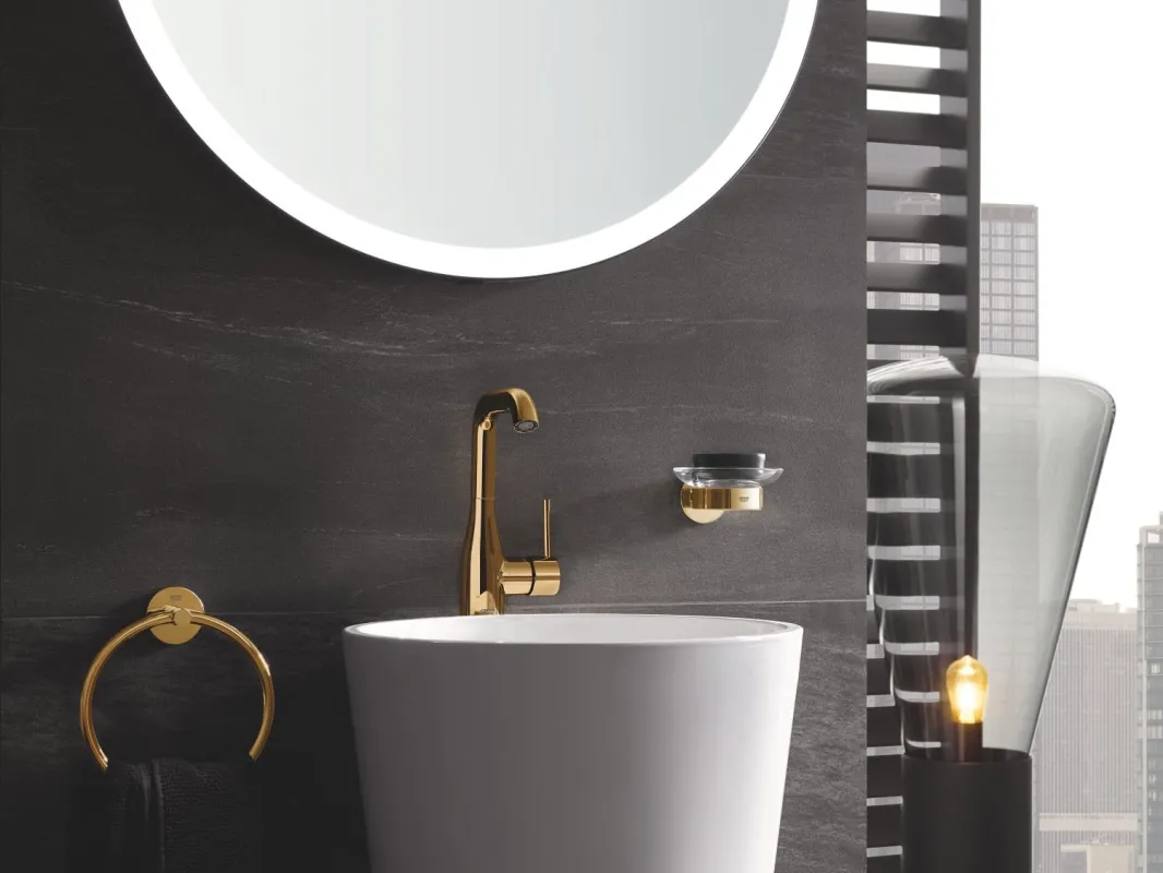 Смеситель для умывальника Grohe Essence New L-Size с донным клапаном, cool sunrise (24174GL1) Фото - 3