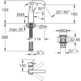 Смеситель для умывальника Grohe Essence М-размер хром (24181001) Фото - 2