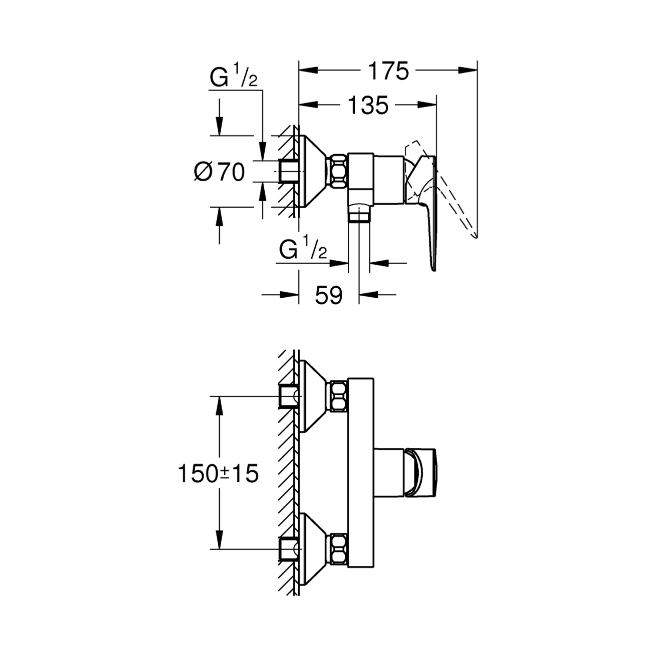 Смеситель для душа Grohe QuickFix StartEdge 24197001 Фото - 1