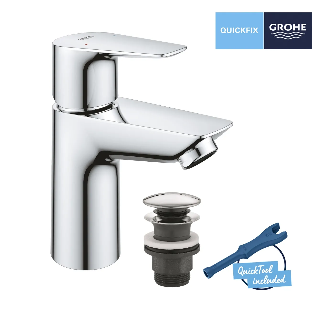 Смеситель для раковины Grohe QuickFix Start Edge S-Size 24199001 с донным клапаном Фото - 2