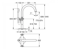 Підлоговий змішувач для ванни Grohe Atrio (25044003) Фото - 1