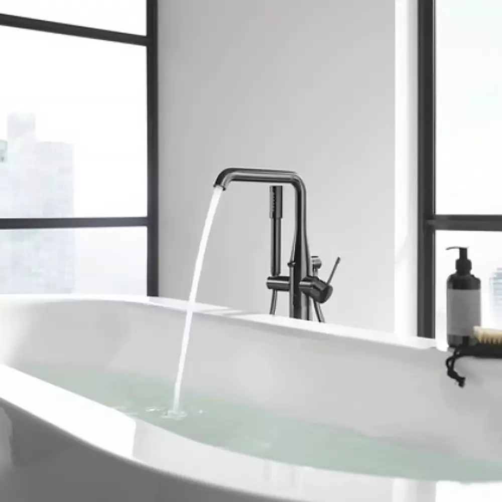 Змішувач для ванни Grohe Essence окремостоящий, brushed hard graphite (25248AL1) Фото - 2