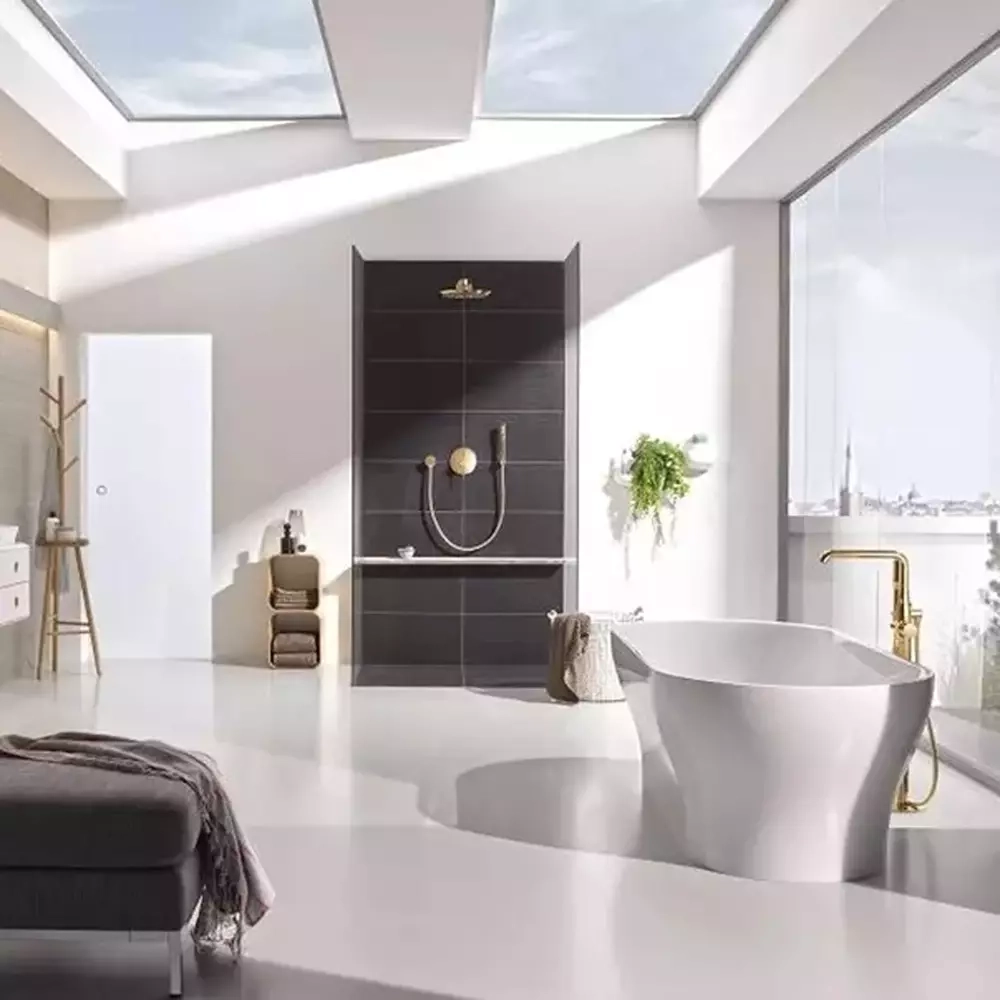 Змішувач для ванни Grohe Essence окремостоящий, brushed cool sunrise (25248GN1) Фото - 2