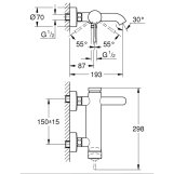 Смеситель для ванны Grohe Essence, черный матовый (25250KF1) Фото - 1