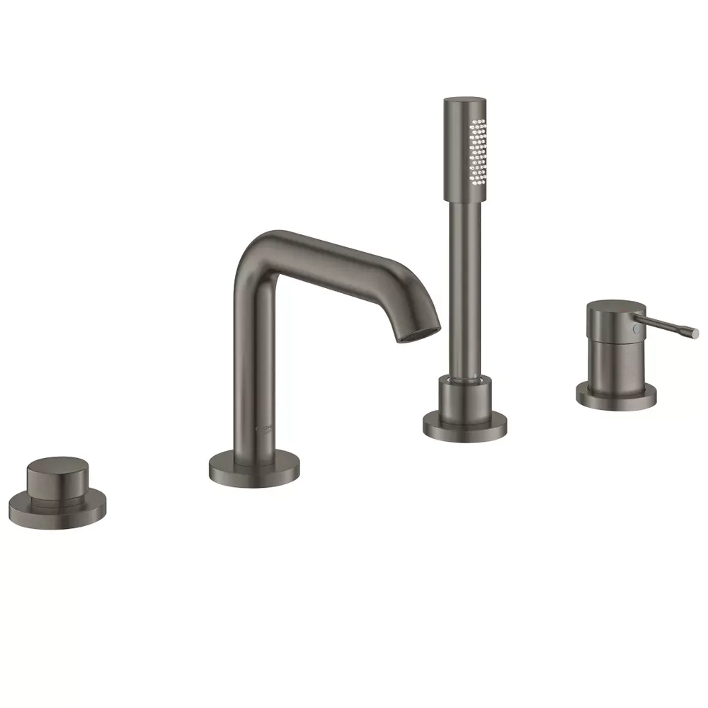 Смеситель для ванны Grohe Essence на 4 отверстия, brushed hard graphite (25251AL1)