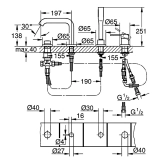Смеситель для ванны Grohe Essence на 4 отверстия, brushed hard graphite (25251AL1) Фото - 1
