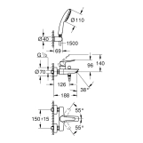 Змішувач для ванни Grohe QuickFix Start 25283002 Фото - 1