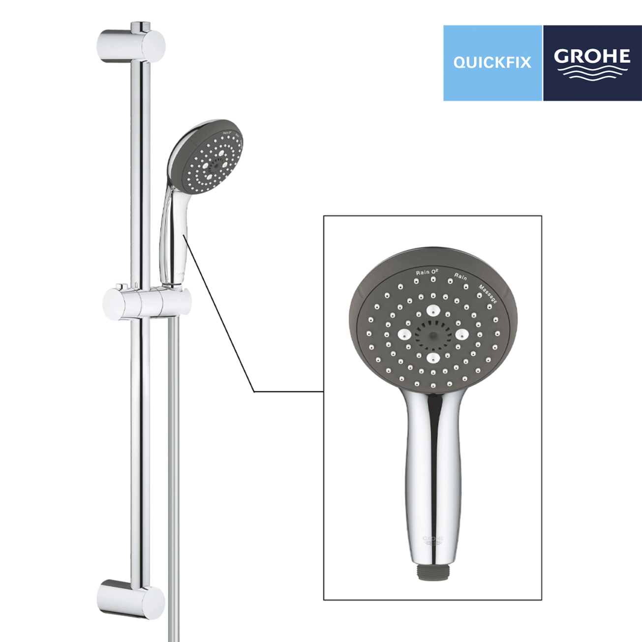 Душовий гарнітур Grohe QuickFix Vitalio Start 100 26032000 Фото - 2