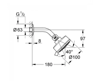 Верхній душ Grohe New Tempesta Cosmopolitan 100 3 режими струменя (26090001) Фото - 1