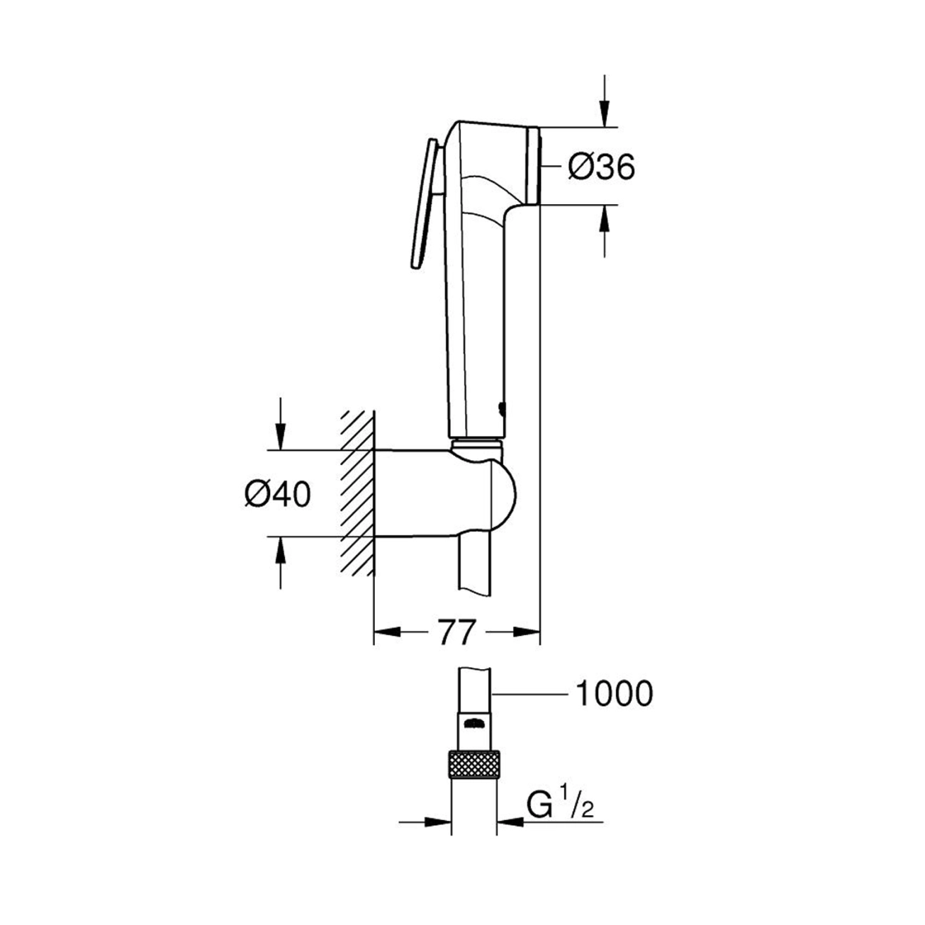 Набор для гигиенического душа Grohe Tempesta-F Trigger Spray 30 26352000 Фото - 1