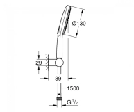 Душовий набір Grohe RAINSHOWER Smartactive 130, 3 режими струменя (26580LS0) Фото - 1