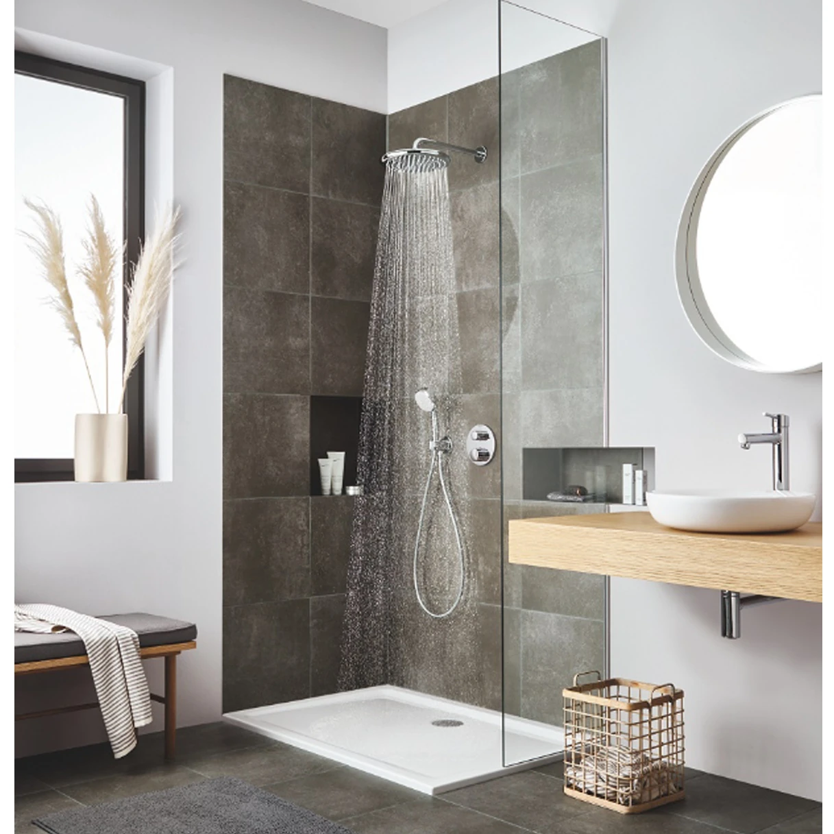 Верхний душ с держателем Grohe Tempesta, хром 26668000 Фото - 6