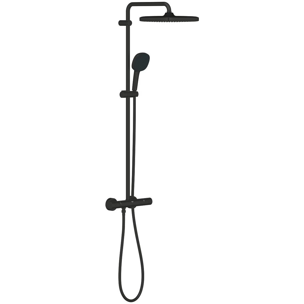 Душевая система с термостатом Grohe Tempesta System 250 Cube, черный матовый (266892431) Фото - 1