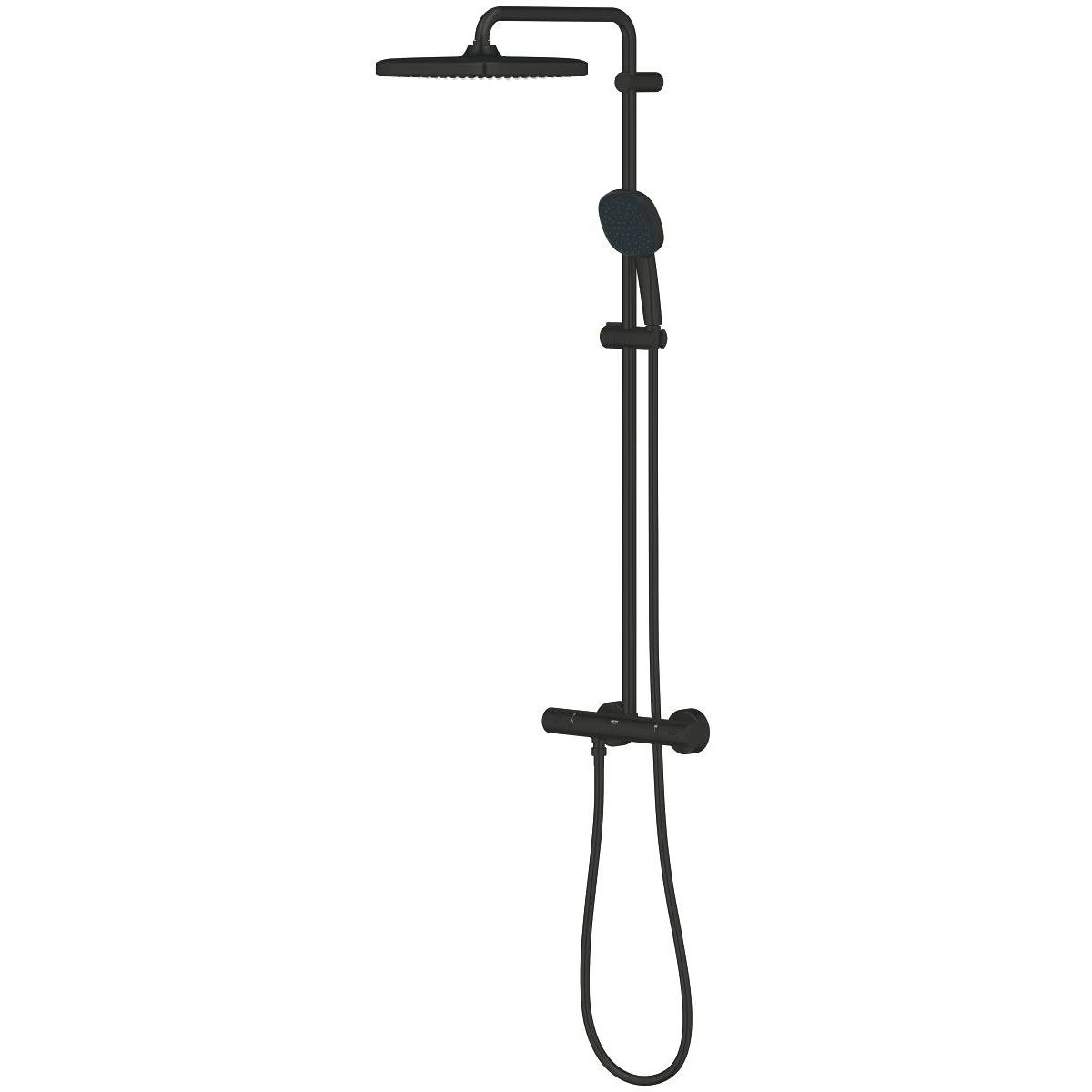 Душевая система с термостатом Grohe Tempesta System 250 Cube, черный матовый (266892431) Фото - 2