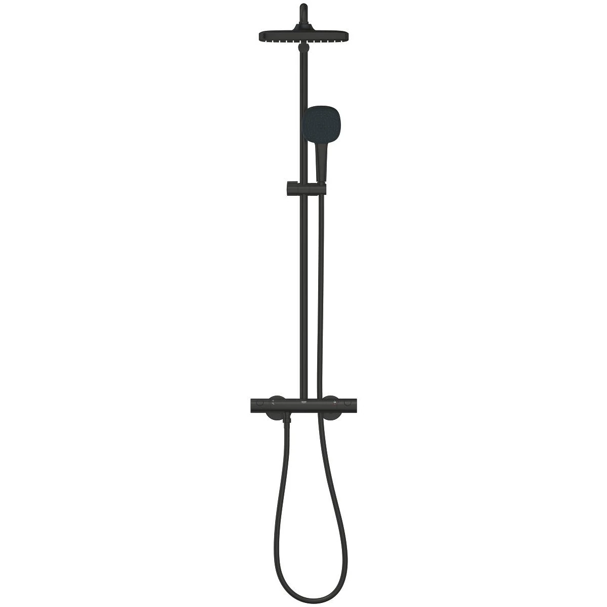 Душевая система с термостатом Grohe Tempesta System 250 Cube, черный матовый (266892431) Фото - 3