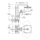 Душова система термостатична Grohe QuickFix Vitalio Comfort System 250 Cube 26696001 Фото - 1