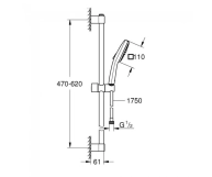 Душевой гарнитур Grohe Tempesta Cube 110, 2 режима струи, хром (26748003) Фото - 1