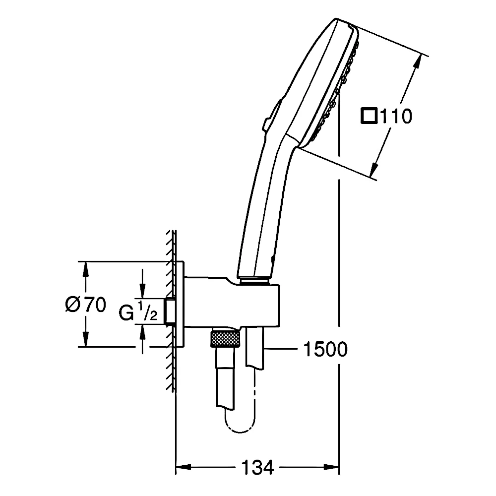 Душевой набор Grohe Tempesta Cube 3 режима струи 26910003 Фото - 3