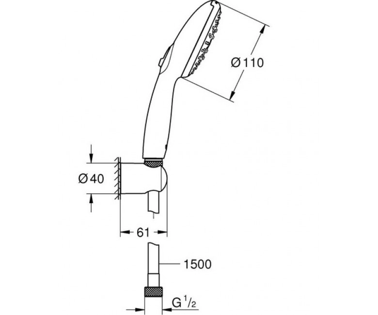 Душевой набор Grohe Tempesta 110, 3 режима, хром (26920003) Фото - 1
