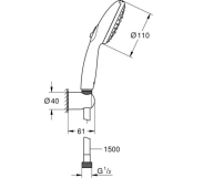 Душевой набор Grohe Tempesta 110, 3 режима, хром (26920003) Фото - 1