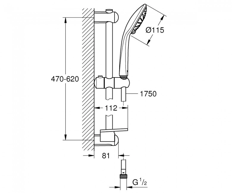 Душовий набір Grohe Euphoria, 600мм (27242001) Фото - 1