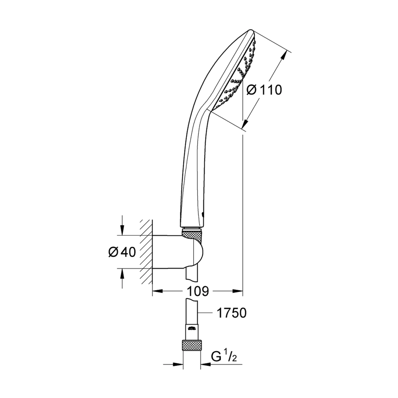 Душевой набор Grohe QuickFix Vitalio Joy 110 Mono 27324000 Фото - 1