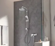 Душова система з верхнім душем 200мм Grohe New Tempesta Rustic , кронштейн 390мм і ручним душем на 4 режими (27399002) Фото - 2