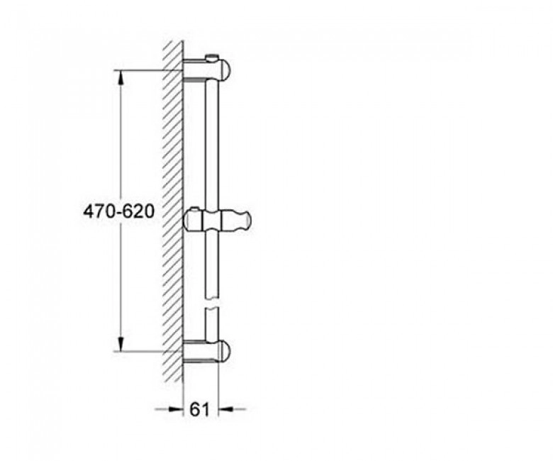 Душевая штанга Grohe Euphoria, 600мм (27499000) Фото - 1