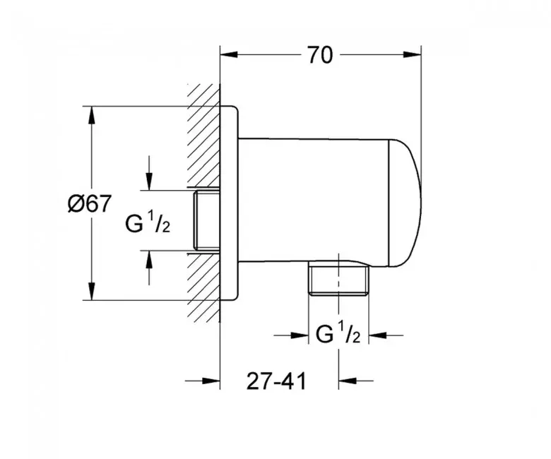 Підключення для душового шланга Grohe RELEXA PLUS (зовнішня різьба), хром (28671000) Фото - 1