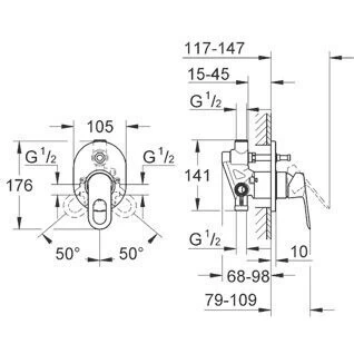 Змішувач для душа Grohe BauClassic (29047000) Фото - 1