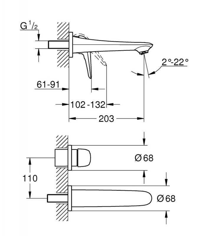 Змішувач для раковини на два отвори Grohe Eurostyle M-size (29097003) Фото - 1