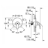 Змішувач прихованого монтажу для душу Grohe Start Curve (29114000) Фото - 1