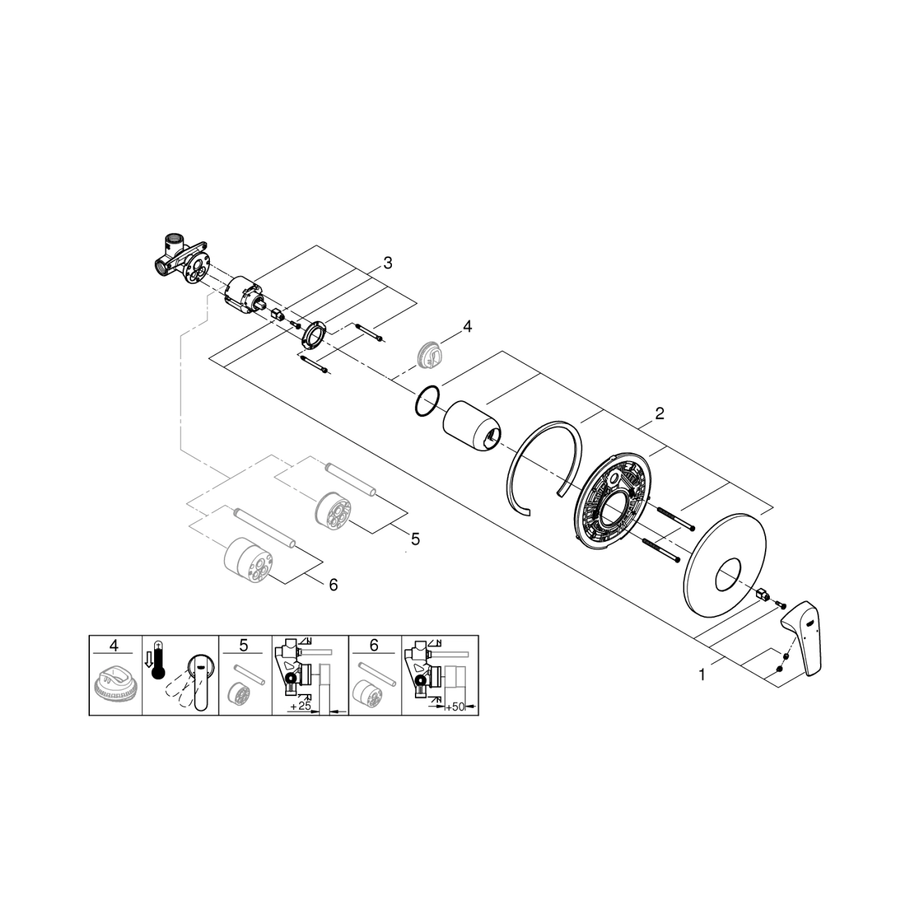 Змішувач прихованого монтажу для душу Grohe Start Flow 29116000 Фото - 2