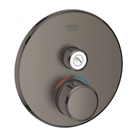 Термостат прихованого монтажу Grohe Grohtherm SmartControl з однією кнопкою управління, темний графіт (29118AL0)