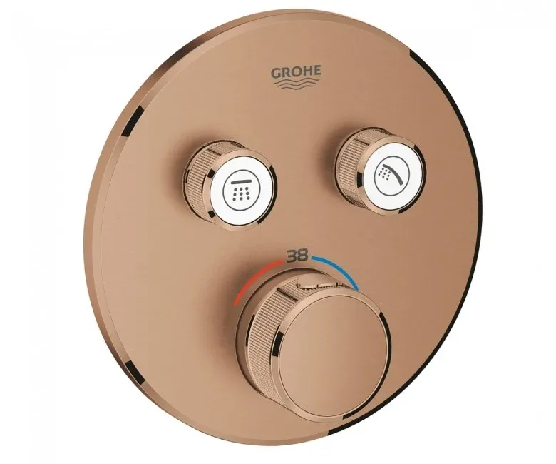 Термостат для ванни прихованого монтажу Grohe Grohtherm SmartControl, зовнішня частина, теплий захід сонця матовий (29119DL0)